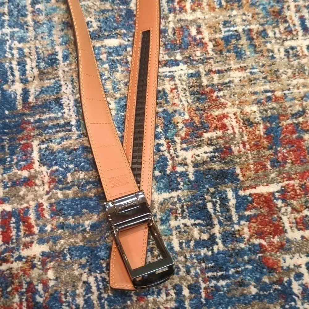 Comfort Click Men's Adjustable Brown Leather Belt